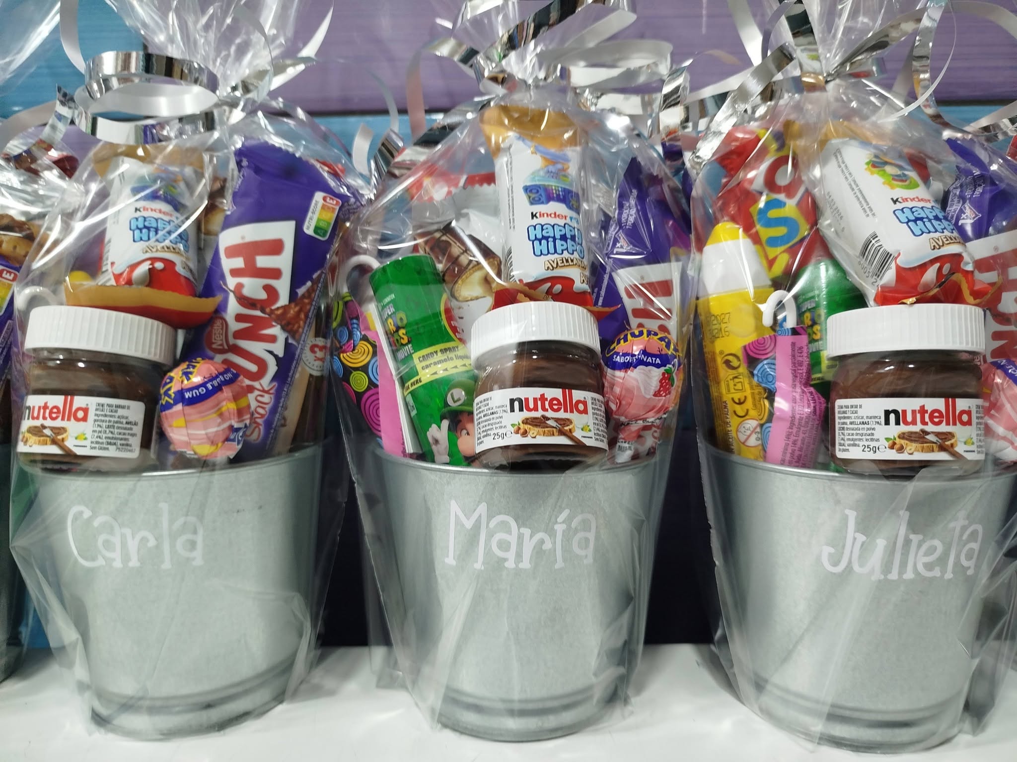 Cubo Metálico Personalizado con Chuches/Snacks