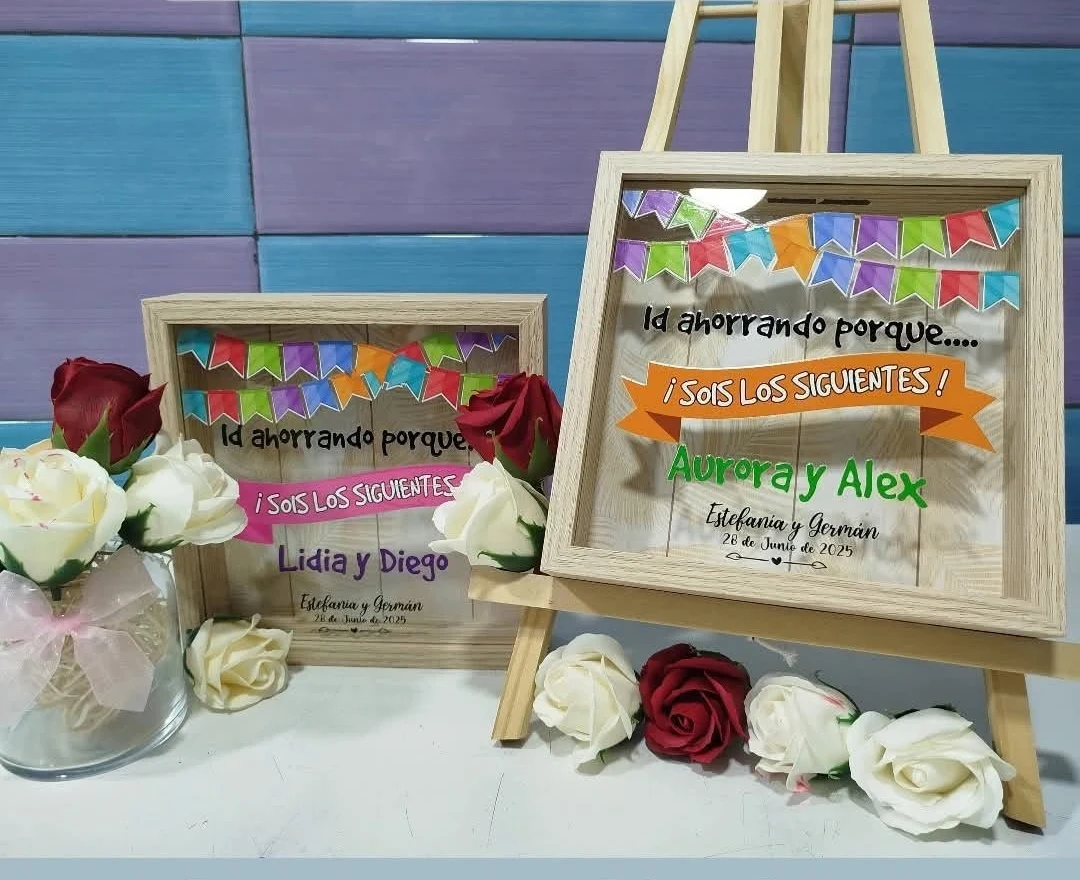 Hucha de Madera Personalizada con Asa y Letras de Madera — hucha - Vista 8