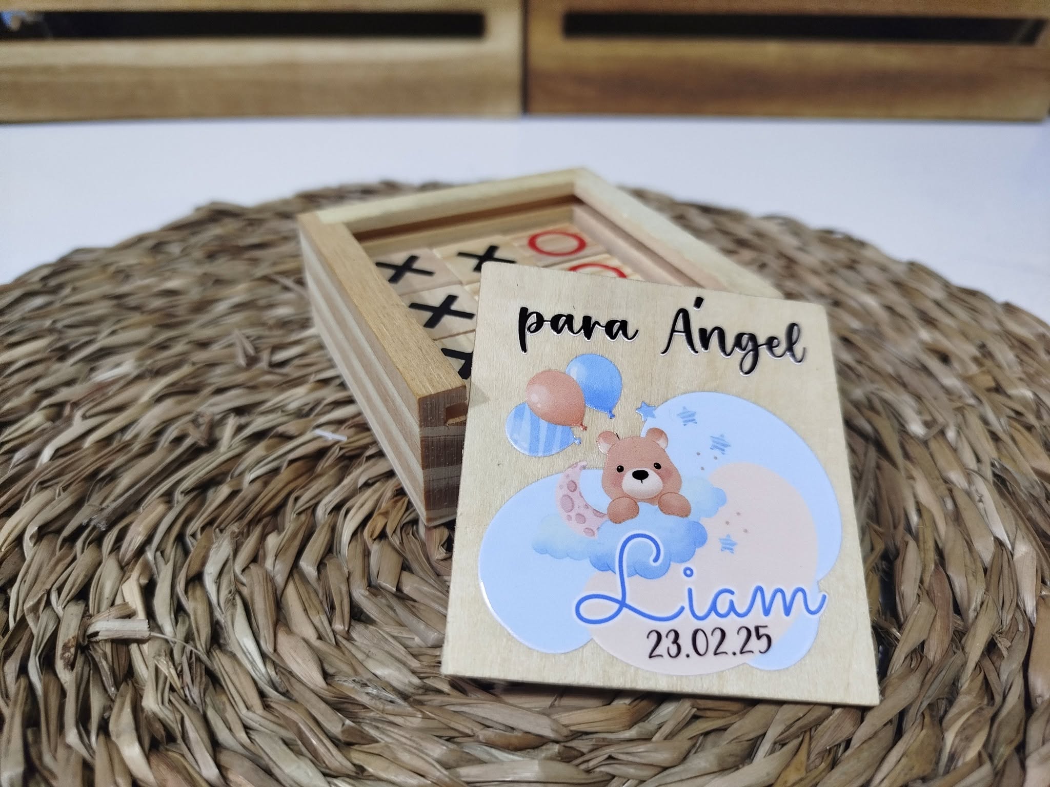 Juego de Mesa en Madera Grabado a Láser — Tres en Raya — Detalles para eventos - Vista 9